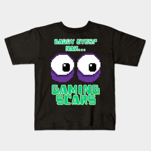 baggy eyes nah gaming scars pixel art Kids T-Shirt